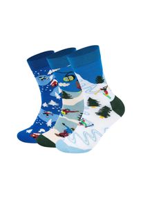 Happy Socks, Damer, Sokker 'Winter Sports', Bl&aring; / Blandingsfarvet, St&oslash;rrelse 41/46