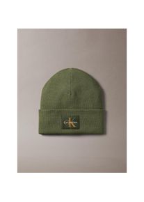 Calvin Klein , Strickmütze »MONOLOGO PATCH BEANIE«, Perfekt für den Alltag , Thyme