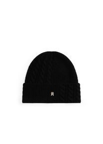 Tommy Hilfiger , Beanie »TH ELEVATED CHIC FLUFFY«, flauschig, mit Wolle, ca. 25x21 cm , Black