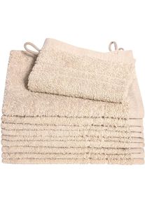 Dyckhoff , Waschhandschuh »Kristall«, (Set, 10 tlg.), mit Bordüren , beige