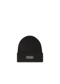 Calvin Klein , Strickmütze »PATCH CHUNKY RIB COTTON BEANIE«, Perfekt für den Alltag , Black