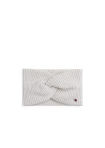 Tommy Hilfiger , Stirnband »TH FLAG FLUFFY«, flauschig mit Wolle, ca. 20x11 cm, Rippstrick , Grey Whisper