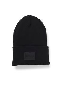 Hugo , Strickmütze »Xevon«, mit Label-Aufnäher, Baumwolle , Black 001