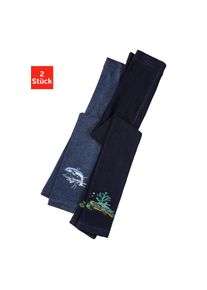 H.I.S. H.I.S , Strickstrumpfleggings, (Packung), mit eingestrickten Meerestieren , 1x jeansblau meliert, 1x marine , 116/122 , 116/122 , Strumpfhose ohne...