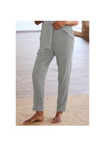 Lascana , Pyjamahose, Allovermuster , schwarz-weiß-gemustert , N-Gr , 32 -N-Gr , 32 , Lange Hose mit schönem Allovermuster