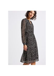 Street One, Damen, Chiffonkleid mit All-Over Print, deep roast brown, N-Gr, 44 -N-Gr, deep roast brown, Kleid von Street One