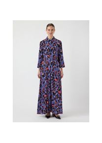 Y.A.S , Hemdblusenkleid »YASSAVANNA LONG SHIRT DRESS«, Sommerkleid, mit 3/4 Ärmel , Skipper Blue AOP:LIRO PRINT , N-Gr , S -N-Gr , S , 3/4-Ärmel...