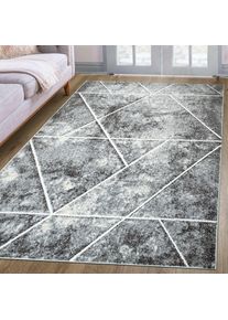 my home , Teppich »Kimly, geometrisches Design in 3D-Optik« rechteckig 9 mm Höhe mit besonders weichem Flor, Kurzflor, modernes Design , grau ,...