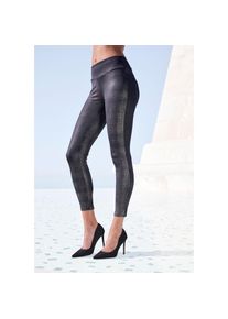 Lascana , Leggings, im modischen Hahnentrittmuster , schwarz silber , N-Gr , 36/38 -N-Gr , 36/38 , Leggings im zeitlosen Pepita Muster