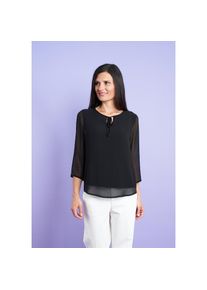 Seidel Moden , Chiffonbluse »Exklusiv bei OTTO«, 3/4 -Arm mit transparenten Ärmeln und MADE IN GERMANY , schwarz , 46 , 46 , 3/4-Arm Bluse von...
