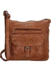 HIDE, Handtasche, & Stitches Paint Rock Umhängetaschen Schnalle Cognac, Braun