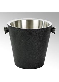 Lambert Schneider Avize Sektkühler, schwarz Edelstahl, doppelwandig H 23 cm, D 23 cm, Flaschenkühler, Schwarz