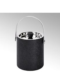 Lambert Schneider Avize Eiswürfelbehälter, schwarz Edelstahl, doppelwandig H 17 cm, D 15 cm, Flaschenkühler, Schwarz