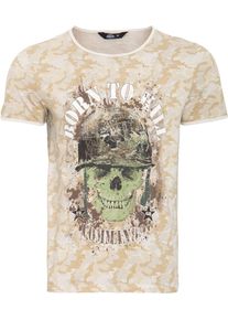 King Kerosin Born To Kill, t-shirt , color: Beige/Green , size: S