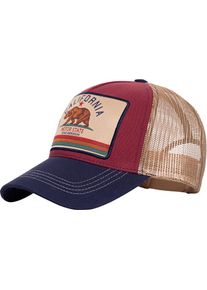 King Kerosin California Bear, Cap , farve: Mørkerød/Mørkeblå/Beige , størrelse: En størrelse