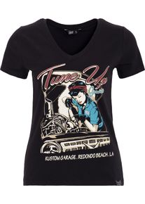 Queen Kerosin Tune Up, t-shirt women , color: Black/Blue/Red , size: XXXL