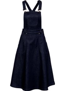 Queen Kerosin Jeans, bib skirt , color: Dark Blue , size: XS