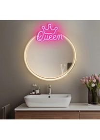 Forever Light, Tischlampe, Neon MIRROR LED QUEEN warmweiss rosa FMNE04