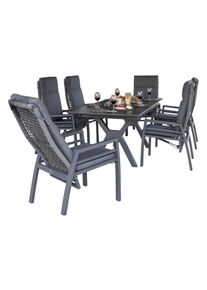 DeVries Dining-Set - 60x62x110cm - anthrazit - Aluminium / Polyester / Polyurethan