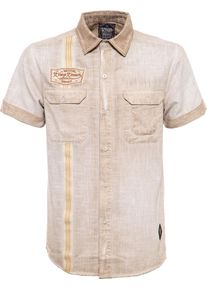 King Kerosin Motor Service, camisa de manga curta , cor: Castanho Claro , tamanho: S