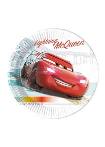 Procos 8 assiettes en papier Cars High Speed 20cm compostables