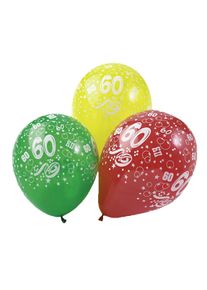 5 ballons colorés 60e anniversaire 30cm