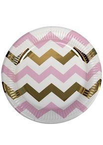 8 assiettes en papier zigzag Girls Party 23cm