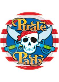 Amscan 8 assiettes en carton rondes Partytime Pirate 23cm