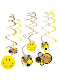 Amscan 6 cintres spirales Golden Smile 60cm