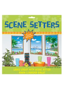 Amscan 3 décors de scène de plage tropicale 85 x 67,3 cm