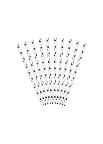 partydeco 10 pailles en papier coeurs noir 19,5cm