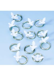 Anneaux de décoration de mariage et colombes 12 pièces