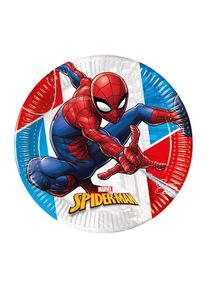 Procos 8 assiettes en papier Spiderman Super Hero 20cm compostables