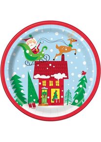 UNIQUE 8 assiettes de Noël 23cm