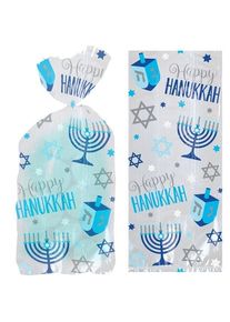 Amscan 20 Happy Hanukkah gift bags 23cm