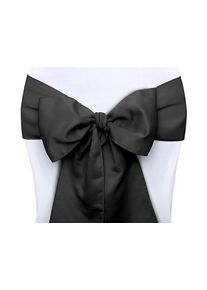 partydeco 10 rubans de satin pour chaises noir 15cm x 2,75m