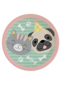 Amscan 8 assiettes en carton Happy Animals 23cm