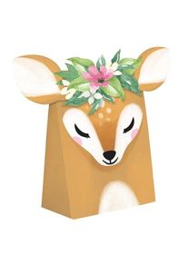 8 jolis sacs cadeaux cerfs 20cm