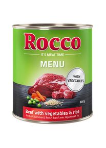6x800g Rocco Menu bœuf - Pâtée pour chien