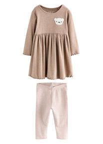 next Set Mädchen braun, weiß Größe 110 Gestreift