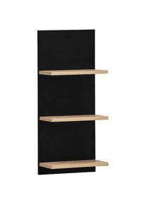 Schildmeyer , Wandregal »Emmik, Breite 30 cm«, 3 Regalböden , schwarzmatt/weißeichefb.