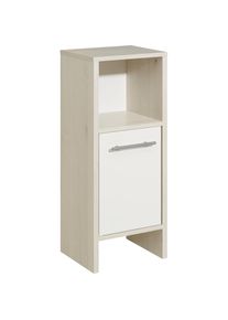 Saphir , Unterschrank »Quickset 350 Badschrank, 1 Tür, 1 Nische, 33 cm breit, Weiß Glanz«, (1 St.), Pinie Ida Hell, Badezimmer-Unterschrank, Griffe...