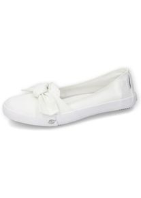 Dockers by Gerli , Sneaker Ballerinas Freizeitschuh mit auffälliger Schleife , weiß , 40 , 40 , Sportlicher Ballerina aus Canvas