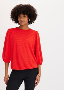 bonprix Tunika shirtowa w strukturalny wzór, czerwony, 36/38