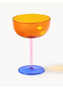 Taças de champanhe artesanais Karisa, conjunto de 4 Laranja Vidro Ø 11 x Alt 16 cm, 280 ml | Westwing Collection