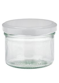 230 ml cylinderglas med BasicSeal-låg hvid UNiTWIST