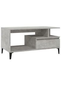 vidaXL Mesa de centro madera contrachapada gris hormigón 90x49x45 cm