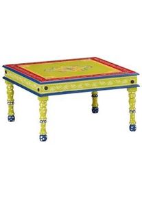 vidaXL Mesa de centro madera maciza de mango verde pintada a mano