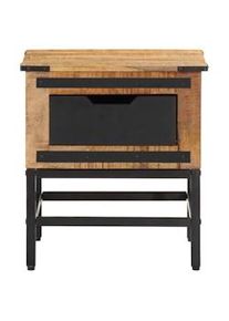 Mesita de noche madera maciza de mango 40x40x45 cm