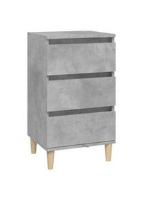 Mesita de noche madera contrachapada gris hormigón 40x35x70 cm